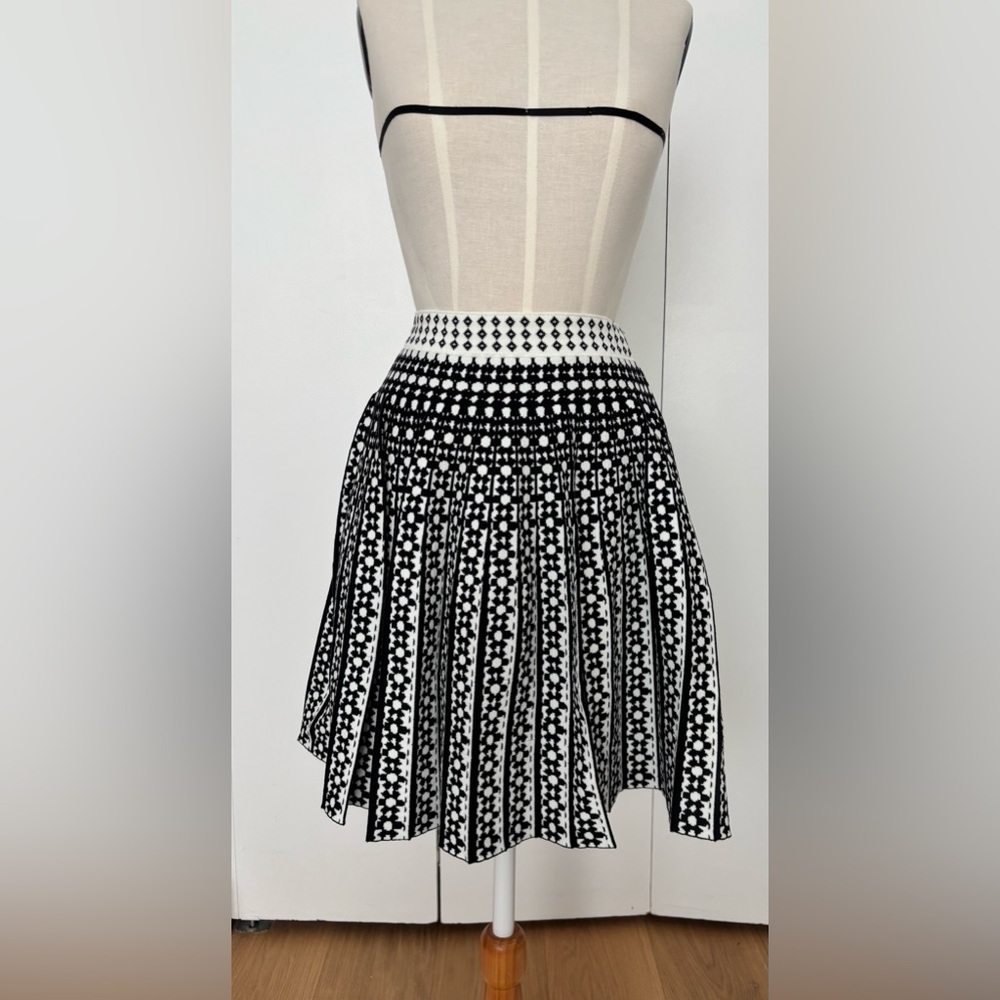 Kate Spade Black and White Knit Mini Skirt